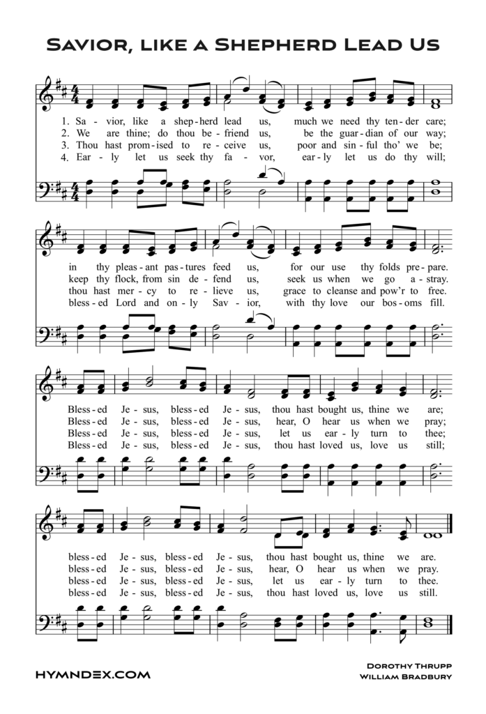 Savior Like A Shepherd Lead Us: Free Hymnal Sheet Music