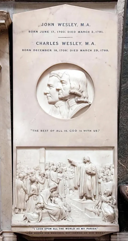 Wesley memorial in Westminster Abbe
