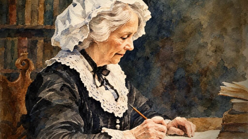 Charlotte Elliot Writing the Hymn Just As I Am